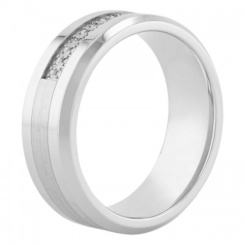 1/8 CTW Diamond Cobalt & Stainless Steel 8MM Band