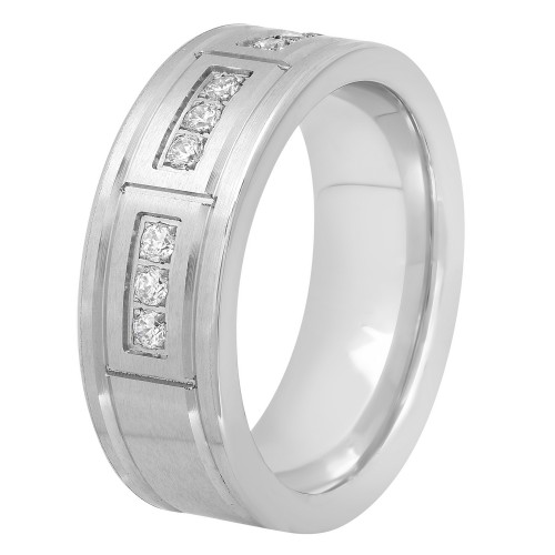 1/10 CTW Diamond Cobalt Brick Pattern 8MM Band