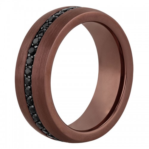 Black Sapphire Tungsten Bronze IP 8MM Band