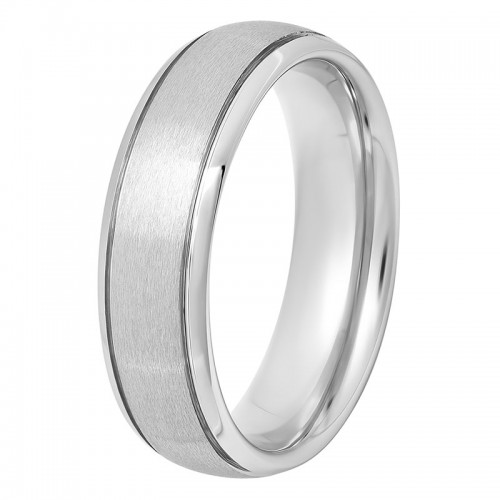 White Tungsten Domed 6MM Band