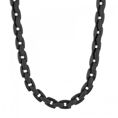 Black IP Stainless Steel High Polish and Satin Fashion Chain