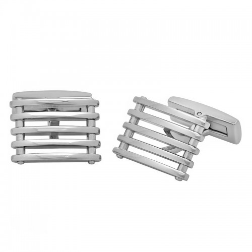 Stainless Steel Grid Cufflinks