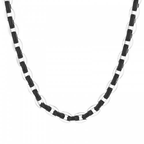 Stainless Steel with Black Finish Oval Link Fashion Chain