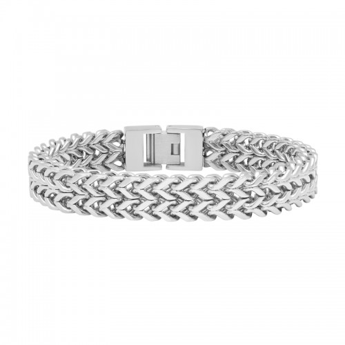 Stainless Steel Double Row Franco Link Bracelet