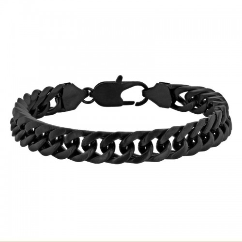 Black Matte Finish Stainless Steel Curb Link Bracelet