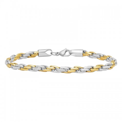 Yellow Stainless Steel Men's Singapore Chain