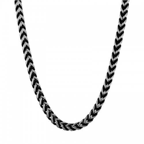 Men's Black Franco Link Stainless Steel Chain