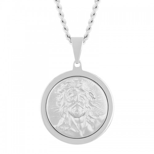 Stainless Steel Jesus Head Medallion Pendant