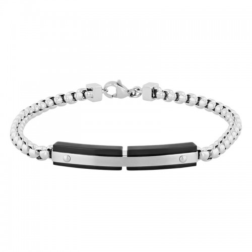 Black Rivet Stainless Steel Men's ID Bracelet