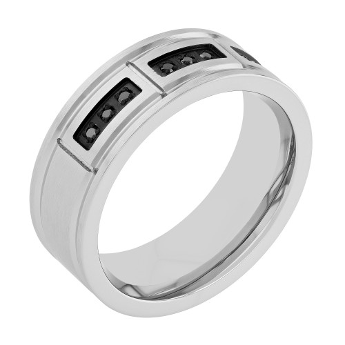 1/10 CTW Black Diamond Stainless Steel 8MM Band