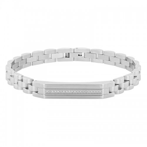 1/10 CTW Stainless Steel Diamond ID Bracelet