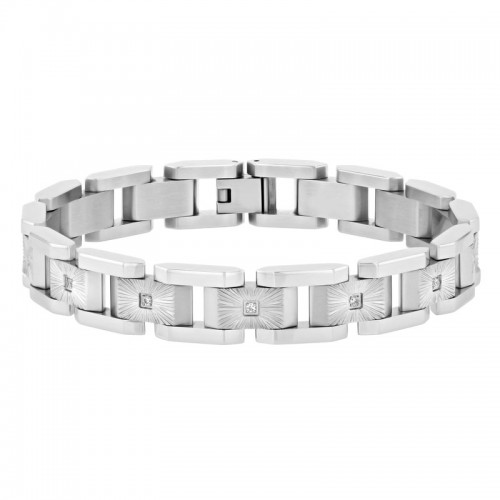 1/20 CTW Stainless Steel Diamond Bracelet