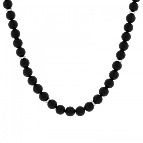 Stainless Steel Matte Onyx Necklace