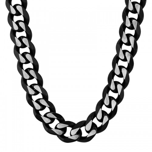 Black and White Men's Stainless Steel Curb Chain