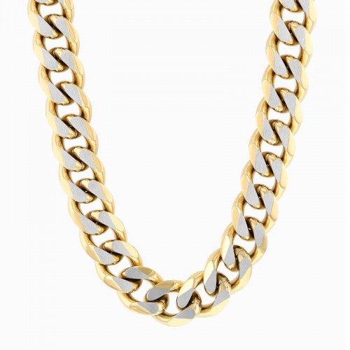 Stainless Steel with Yellow Finish Curb Link Fashion Chain
