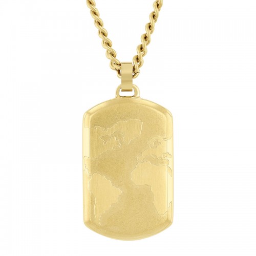 Stainless Steel Geographic Design Men's Dog Tag Necklace
