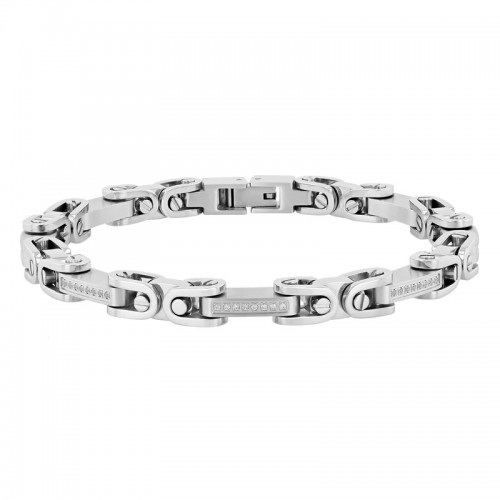 1/4 CTW Diamond Link Men's Stainless Steel Bracelet