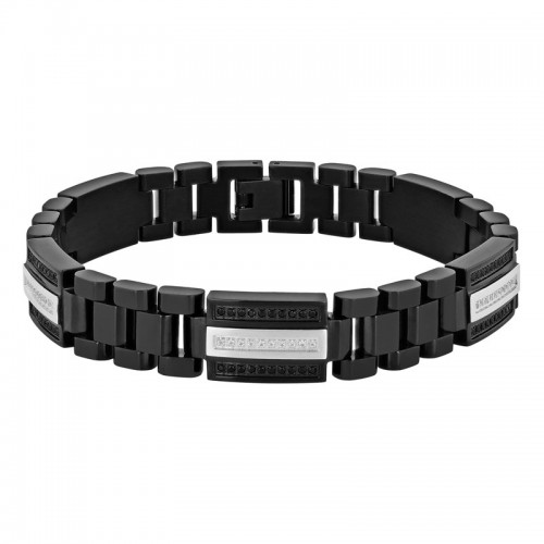 .90 CTW Black and White Men's Stainless Steel Bracelet w/ Diamonds