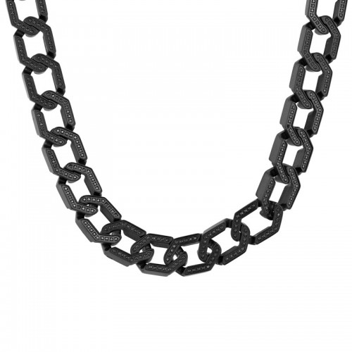 3.5 CTW Men's Stainless Steel Chain w/ Diamond Octagon Links