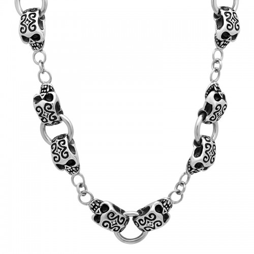 Stainless Steel 24' Inch Skull Link Chain