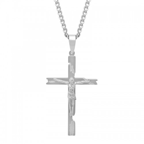 Stainless Steel Key Crucifix Pendant