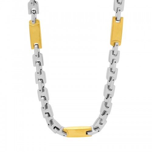 Yellow Finish Men's Stainless Steel Chain