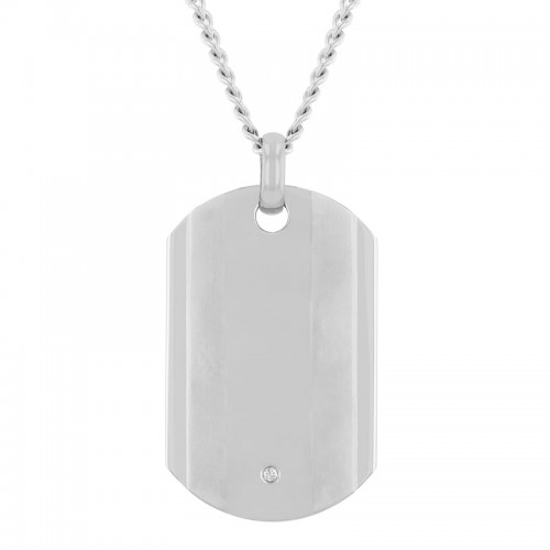 .03 CTW Titanum Men's Diamond Dog Tag Pendant