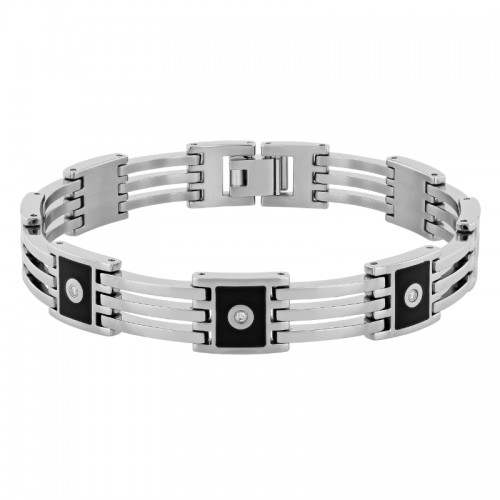 .10Ctw Titanium Diamond With Black Finish Bracelet