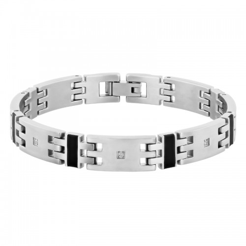 .11 CTW Titanium & Resin Diamond Link Bracelet