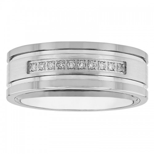 1/10 CTW Diamond Tungsten Grooved 8MM Band