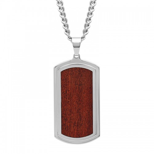 Stainless Steel Inlay Dog Tag Pendant
