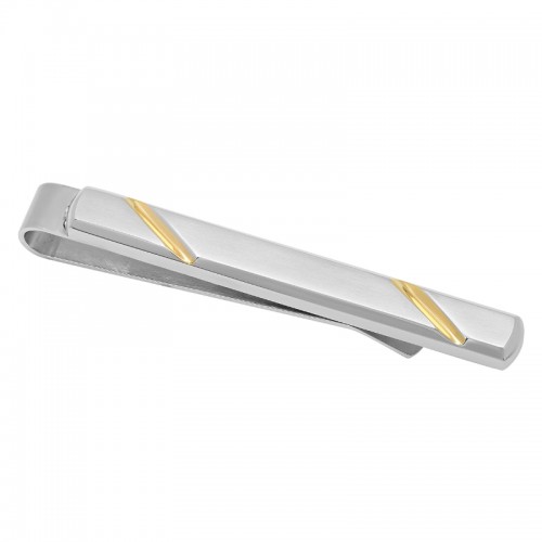 Stainless Steel With Yellow Finish Tie Bar