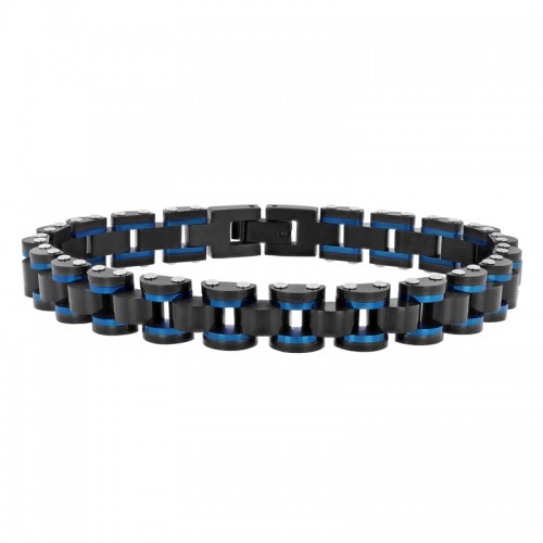 Black and Blue Men's Stainless Steel Bracelet