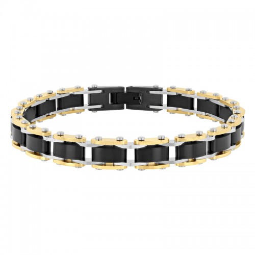 Black and Yellow Men's Stainless Steel Bracelet