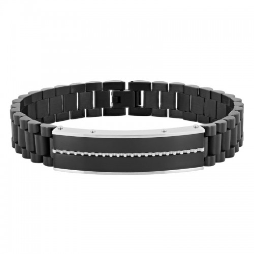Stainless Steel w/ Black Finish ID Bracelet