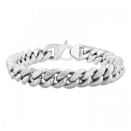 Stainless Steel Curb Link Two Sided Bracelet