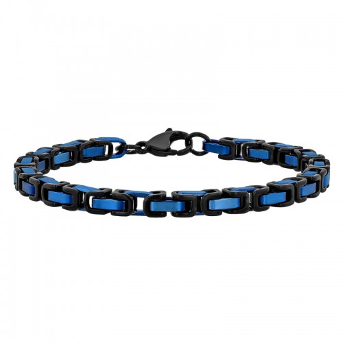 Stainless Steel Black & Blue Bracelet
