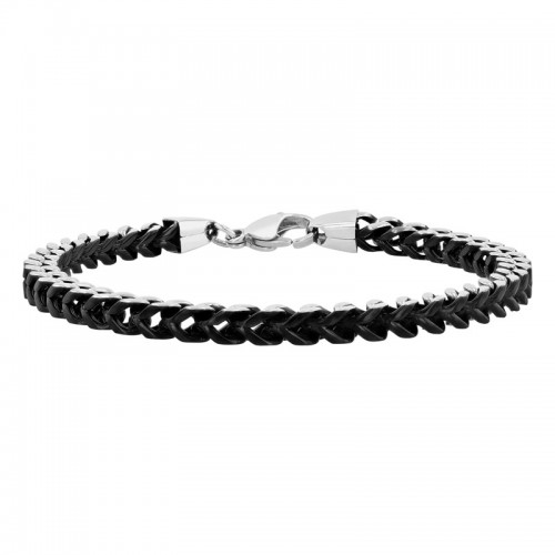 Stainless Steel  Black and White Franco Chain Bracelet