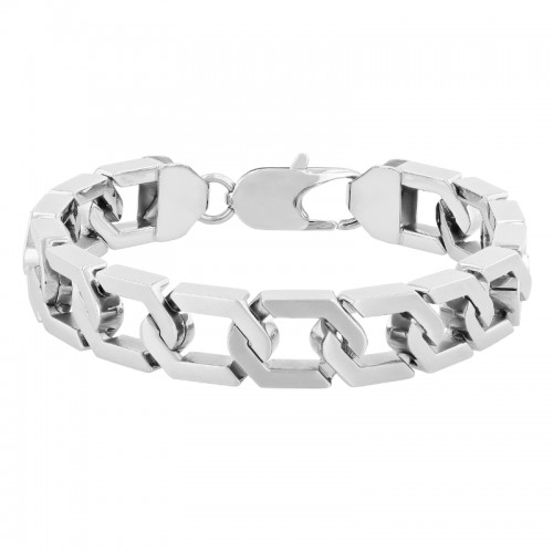 Stainless Steel Hexagon Link Bracelet