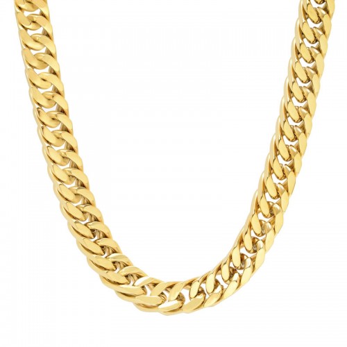 Yellow Finish Men's Stainless Steel Curb Chain