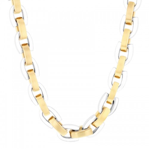 Stainless Steel With Yellow IP Horseshoe Link Fashion Chain