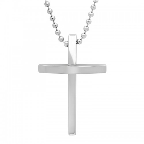 Stainless Steel Polished Cross Pendant