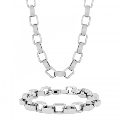 Stainless Steel Bracelet & Chain Set