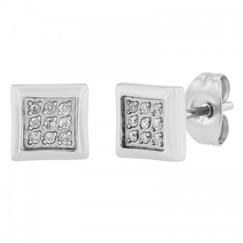 .10 CTW Stainless Steel Square Earring
